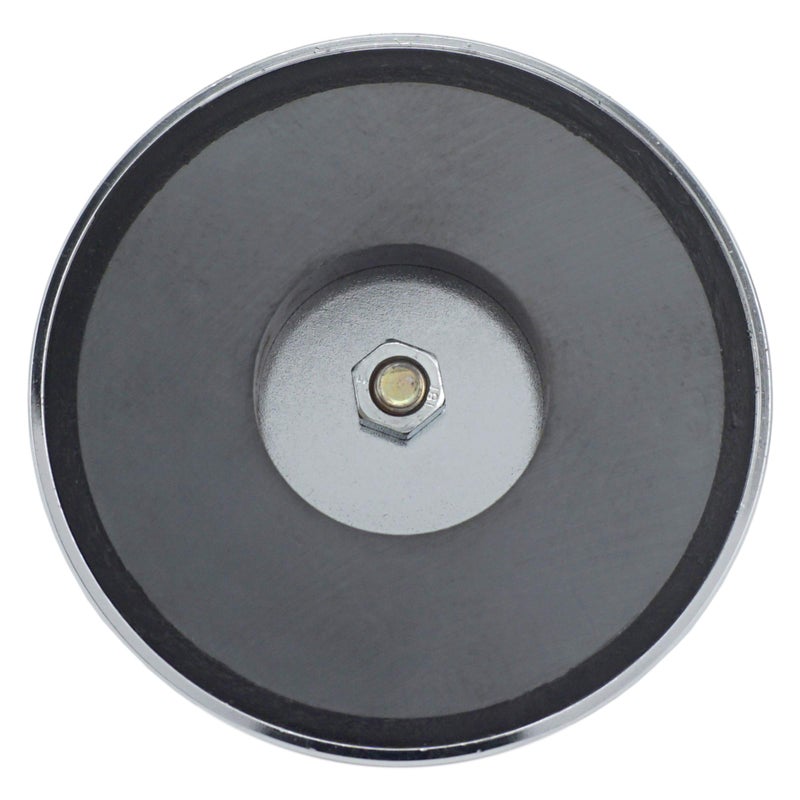 Master Magnetics Ceramic Round Base Magnet with Knob Pack - Heavy-Duty Strong Magnets for Home and Work - 95 lb Pull Each - Nickel-Plated - 3.2" D - 1.41" H - 1.75" D Knob - Chrome - 2-Pack - Image 3
